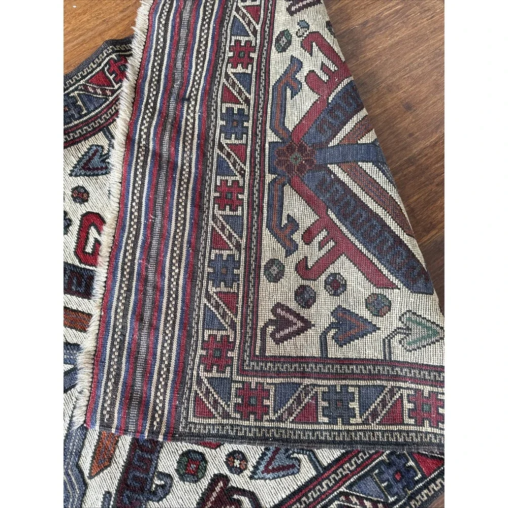 Kilim Wool‎ Foot Runner Caucasian Flatweave Rug Boho Decor 74 x 35 in